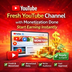 Fresh YouTube Channel with Monetization Done – Start Earning Instantly